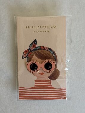 Rifle Paper Co. Enamel Pin - Look On The Bright Side Sunglasses NEW